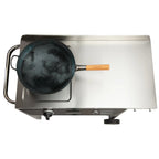 Cuisinart Outdoor Wok Station, 50,000 BTU Propane Outdoor Wok Burner w Prep Table, 14" Carbon Steel Wok for Stir Fry, Searing, BBQ  Black