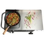 Cuisinart Outdoor Wok Station, 50,000 BTU Propane Outdoor Wok Burner w Prep Table, 14" Carbon Steel Wok for Stir Fry, Searing, BBQ  Black