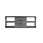 Ayala 60-Inch Modern Black and Distressed Grey TV Console with 4 Shelves and 3 Drawers
