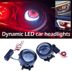 LED Demon Eyes Demon Eyes headlights, Dynamic Demon Eyes car headlights, adjustable eye pattern, mini projector lens light controlled by phone, suitable for any car