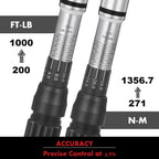 1-Inch Drive Click Torque Wrench, Dual-Scale Adjustable Torque Wrench Set with a Hex Key 200-1000ft.lb / 271-1356.7Nm