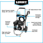 HART 2500PSI 2.5 GPM 212cc Cold Water Gas Pressure Washer