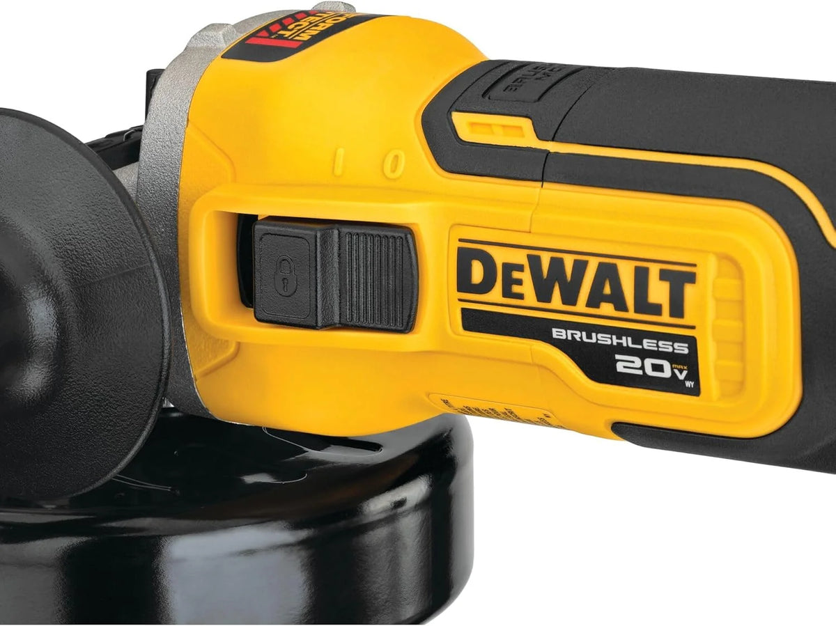 20V * XR Angle Grinder, equipped with spring braking device and sliding , 4-1/2 inches, just the tool