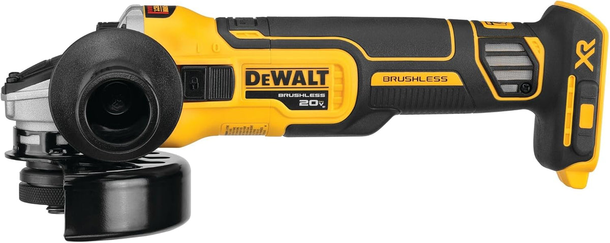 20V * XR Angle Grinder, equipped with spring braking device and sliding , 4-1/2 inches, just the tool