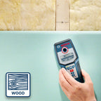 Bosch Professional Stud Finder GMS 120 (Drill hole marker, max. detection depth wood/magnetic metal/non-magnetic metal/live cable: 38/120/80/50 mm, in cardboard box) - Amazon Exclusive Set