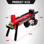 Electric Log Splitter 7-Ton - Efficient Wood Splitter with 3500 Motor Speed, 15 Amp, Horizontal Full Beam Design and Steel Wedge for Firewood & Kindling Cutting