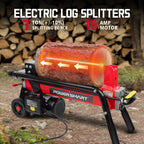 Electric Log Splitter 7-Ton - Efficient Wood Splitter with 3500 Motor Speed, 15 Amp, Horizontal Full Beam Design and Steel Wedge for Firewood & Kindling Cutting