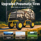 Steel Garden Cart 2-in-1 1400 lbs Heavy Duty Utility Wagon with Removable Mesh Sides to Convert into Flatbed 240?? U-Turn 13" Pneumatic Tires Garden Wagon for Farm Yard Lawn Garden Camping