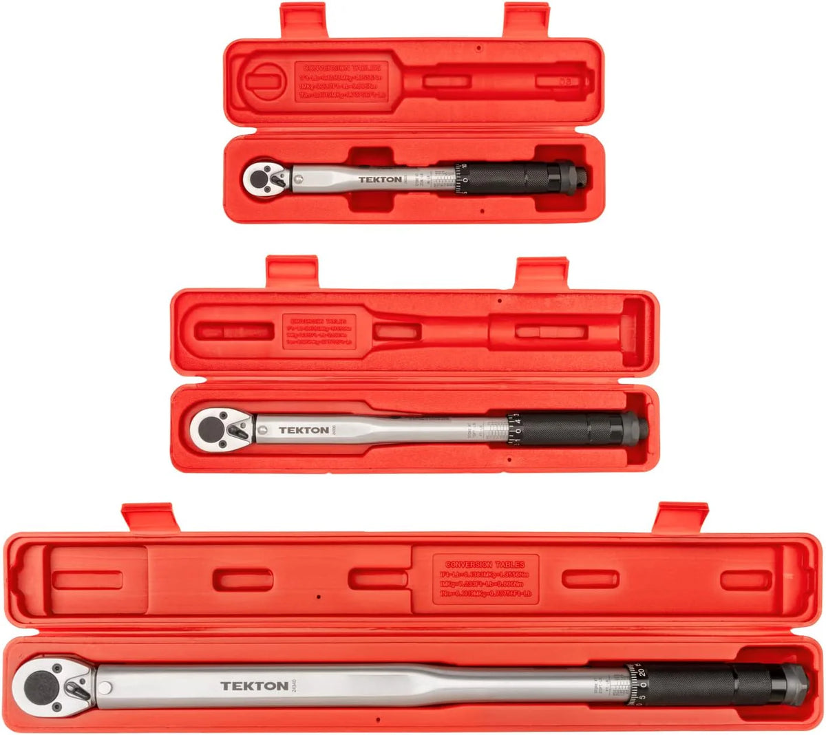 TEKTON Torque Wrench Set 1/4 3/8 1/2 Inch Micrometer 3-Piece