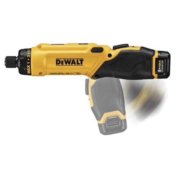 8V MAX Cordless Gyroscopic Screwdriver with Adjustable Handle. (2) 1.0Ah Batteries. Charger. and Bag