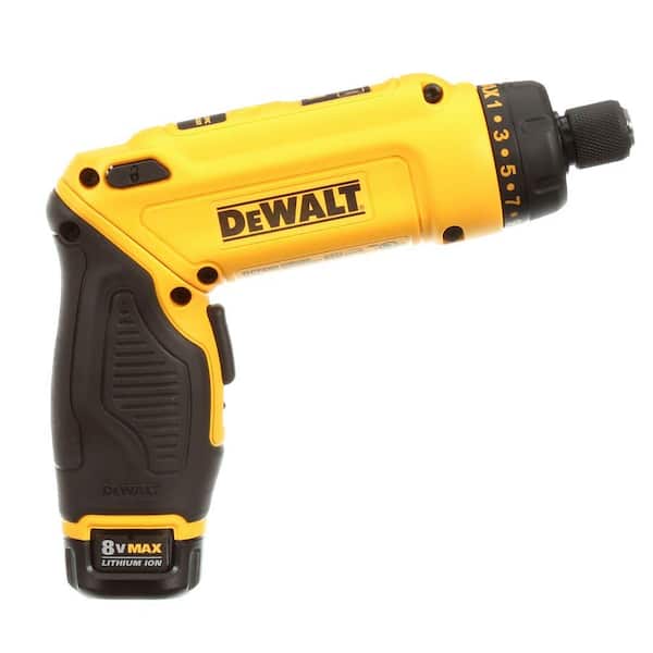 8V MAX Cordless Gyroscopic Screwdriver with Adjustable Handle. (2) 1.0Ah Batteries. Charger. and Bag