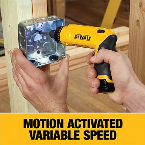 8V MAX Cordless Gyroscopic Screwdriver with Adjustable Handle. (2) 1.0Ah Batteries. Charger. and Bag