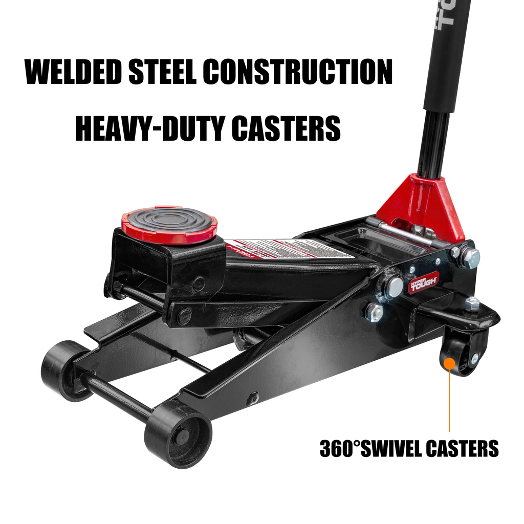 Hyper Tough 3 Ton Floor Jack with Dual Pump - Black