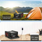 ZD-529 Solar Portable Power Station 2000 Amps Jump Starter, 260 PSI Air Compressor, 12V Car Battery Charger with 400W Inverter Dual AC/DC/USB Output, Emergency Backup Power with Flashlights