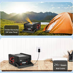 Solar Portable Power Station 2000 Amps Jump Starter, 260 PSI Air Compressor, 12V Car Battery Charger with 400W Inverter Dual AC/DC/USB Output, Emergency Backup Power with Flashlights