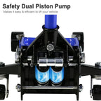 3 Ton Floor Jack, Hydraulic Low Profile Car Jack, Heavy Duty Steel Hydraulic Jack Floor Jack with Dual Piston Quick Lift Pump, Lifting Range 5.1′′-20′′