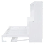 Queen/Full Size Murphy Bed with Hydraulic Lift and Integrated Desk Design