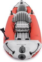 Excursion Pro Inflatable Kayak Series: Includes Deluxe 86in Kayak Paddles and High-Output Pump – SuperTough PVC – Adjustable Bucket Seat – Fishing Rod Holders – Grab Handles