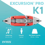 Excursion Pro Inflatable Kayak Series: Includes Deluxe 86in Kayak Paddles and High-Output Pump – SuperTough PVC – Adjustable Bucket Seat – Fishing Rod Holders – Grab Handles
