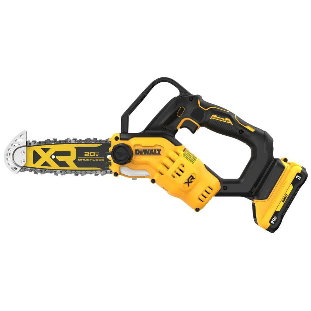 8-Inch 20V Cordless Pruning Chainsaw Kit with 3Ah Battery and Charger - DCCS623L1