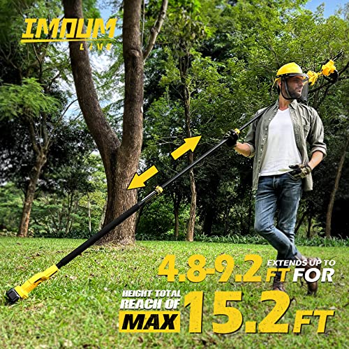 2-in-1 Brushless Pole Saw & Mini Chainsaw, IMOUMLIVE 8" Cutting Cordless Power Pole Saw for Wood Cutting, Trimming
