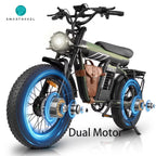 3000W(Peak) Motor 35MPH SMARTRAVEL ST202 Electric Dirt Bike for Adults, 52V50AH Dual Battery Ebike, 92+ Miles Range