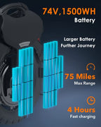 INMOTION V11 Electric Unicycle - 18 Inch Self-Balancing Monowheel, Equipped with 3.35'' Air Suspension