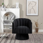 SEYNAR Set of 2 Modern Glam Velvet Upholstered Round Swivel Accent Barrel Chairs