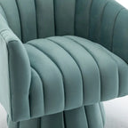 SEYNAR Set of 2 Modern Glam Velvet Upholstered Round Swivel Accent Barrel Chairs