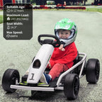 24V Electric Go-Kart for Kids Ages 8-12, Dual 300W Motors, 9Ah Battery