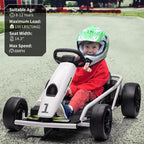 24V Electric Go-Kart for Kids Ages 8-12, Dual 300W Motors, 9Ah Battery