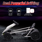 24V Electric Go-Kart for Kids Ages 8-12, Dual 300W Motors, 9Ah Battery