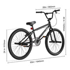 VEVOR BMX Bike, 24-Inch Wheel Freestyle Bike, BMX Race Bike with 4 Pegs, Beginner-Level BMX to Advanced Riders, BMX Bicycles for Teen Adult Men Women, Durable Hi-Ten Steel Frame, Easy to Assemble