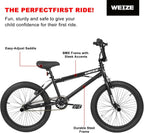 WEIZE Freestyle BMX Bicycle 20 Inch Stunt Bike for Kids and Adults Men and Women High Strength Steel Frame 360 Degree Rotor Freestyle