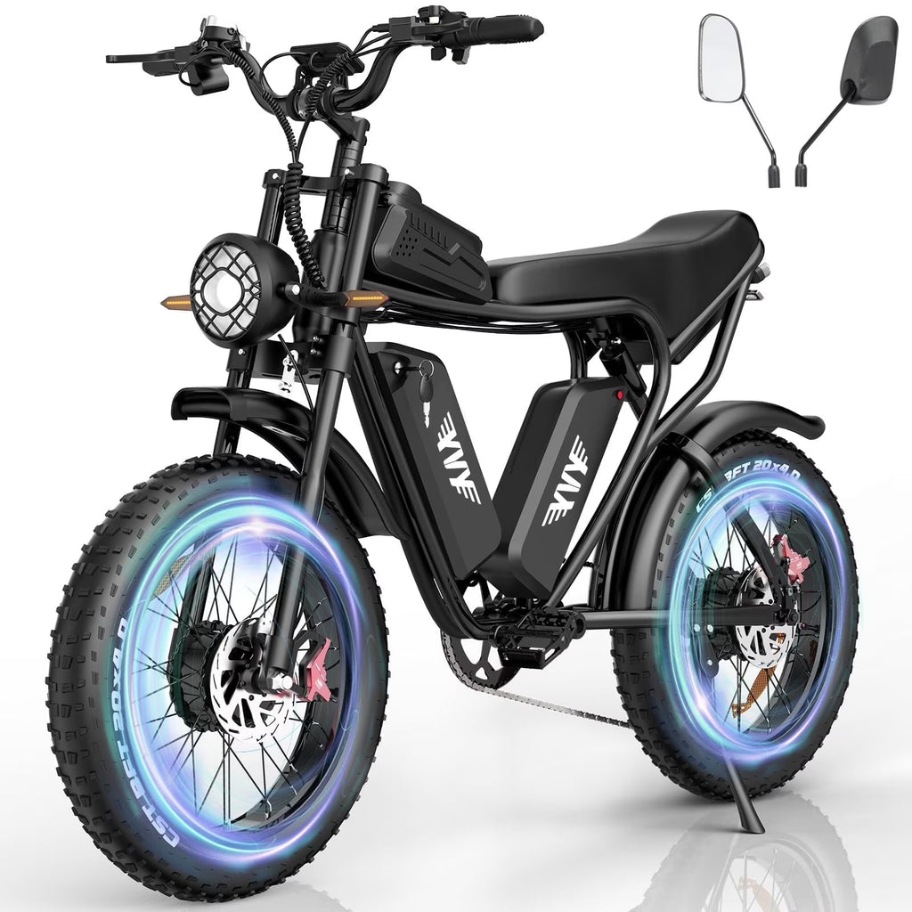 YVY 1500W Electric Bike for Adults, 33MPH 20'' Fat Tire Electric Motorcycle, 48V 20AH Removable Battery, 30 - 60