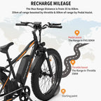 26 In.48V 13Ah 750W Mountain Electric Bikes for Adults Men, 26"x4.0 Fat Tire Electric Bicycle 7 speeds Gear Outdoor Ebikes, Black,S48