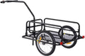 Foldable Bike Cargo Trailer, 80lbs Capacity, 16′′ Wheels, Black, with Hitch