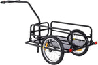 Foldable Bike Cargo Trailer, 80lbs Capacity, 16′′ Wheels, Black, with Hitch