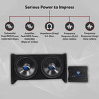 RV12.2B 1200W Dual 12" Car Subwoofer Enclosure+Mono Amplifier+Amp Kit