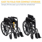 Drive Medicals Silver Sport 1 Wheelchair With Full Arms And Swing Away Removable Footrest - Silver Sport 1