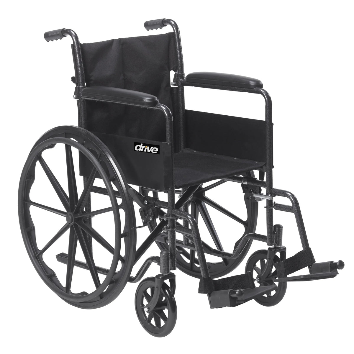 Drive Medicals Silver Sport 1 Wheelchair With Full Arms And Swing Away Removable Footrest - Silver Sport 1