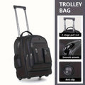 Rolling Backpack With Retractable Handle, Aluminum Frame, Oxford Fabric, Black