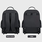 Rolling Backpack With Retractable Handle, Aluminum Frame, Oxford Fabric, Black
