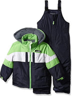 LONDON FOG Big Boys 2-Piece Colorblock Snow Bib And Jacket Snowsuit