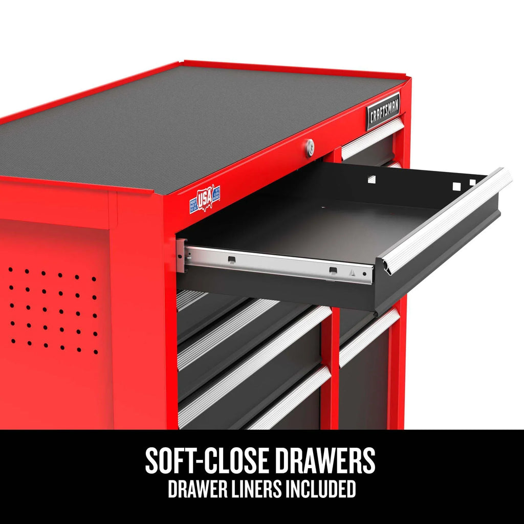2000 Series 26-in W x 36.5-in H 5-Drawer Steel Rolling Tool Cabinet (Red)