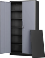 Letaya Metal Garage Storage Cabinets with Lock-72 Tall Tool Organizer Steel Lockers