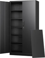 Letaya Metal Garage Storage Cabinets with Lock-72 Tall Tool Organizer Steel Lockers