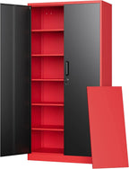 Letaya Metal Garage Storage Cabinets with Lock-72 Tall Tool Organizer Steel Lockers