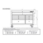 Heavy-Duty 52 in. 9-Drawer Mobile Workbench with Adjustable-Height Solid Wood Top in Matte Blue