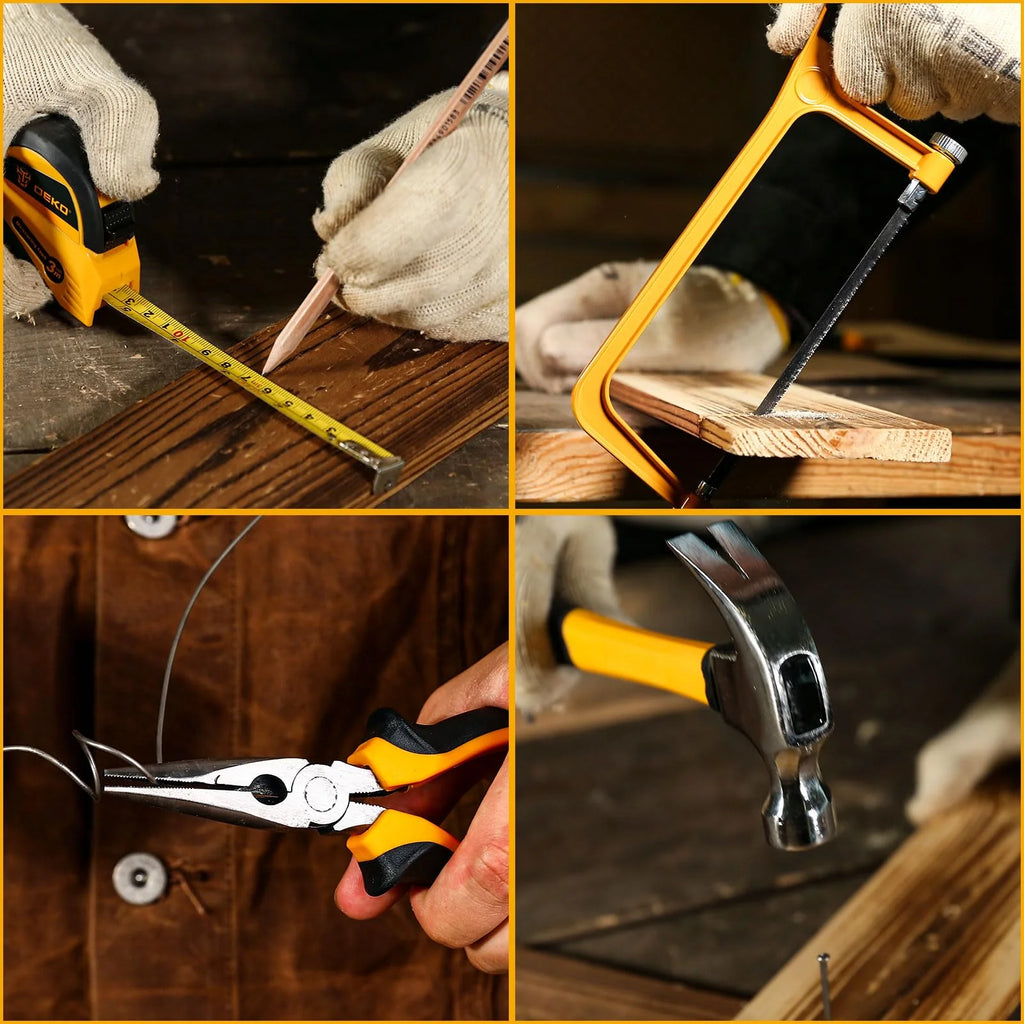 Tool Kit Box Drill Set: Home Mechanic Toolbox with 12V Power Cordless Drill